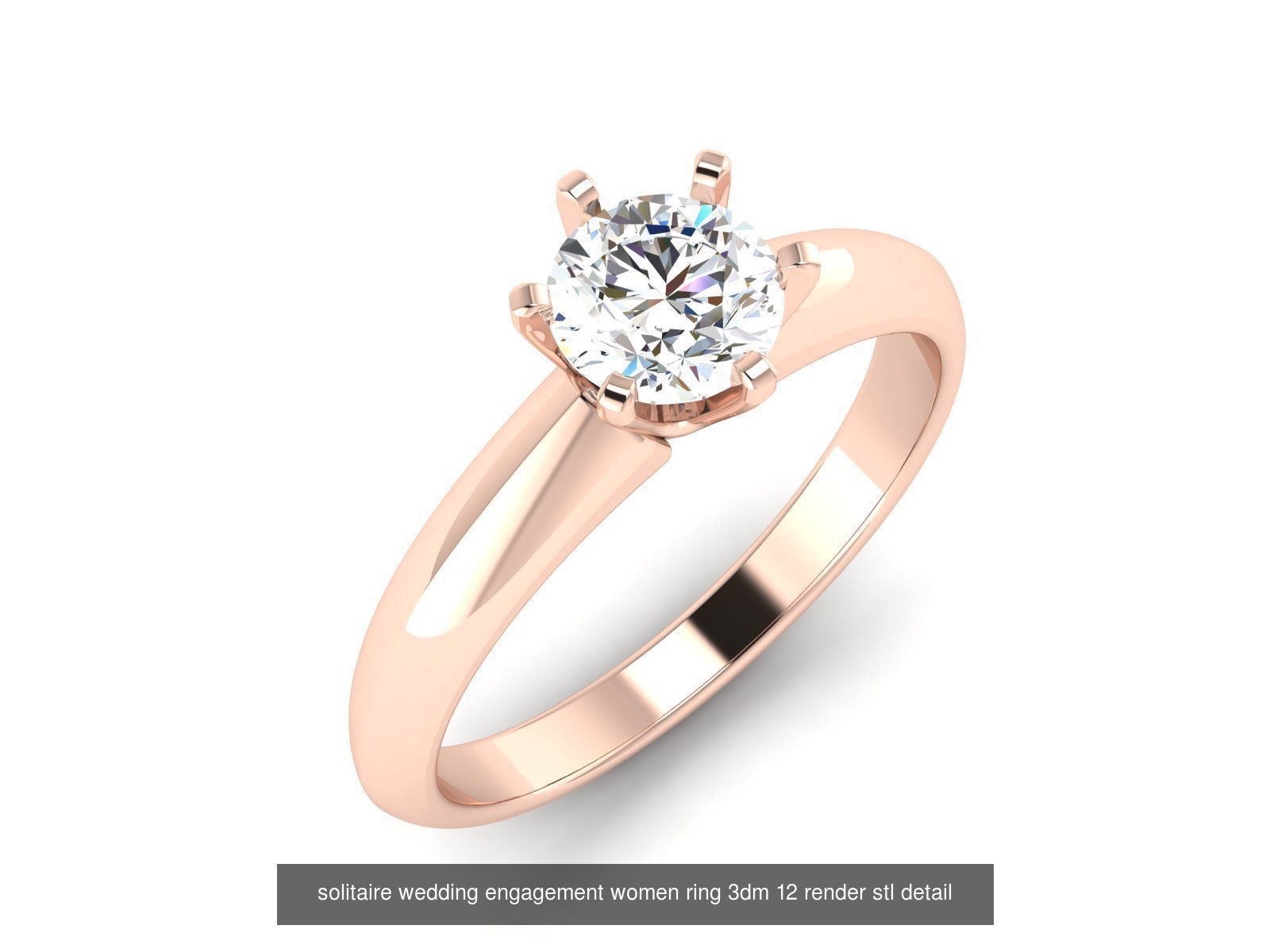 135 solo diamond solitaire wedding engagement women rings 3D Model Collection_31