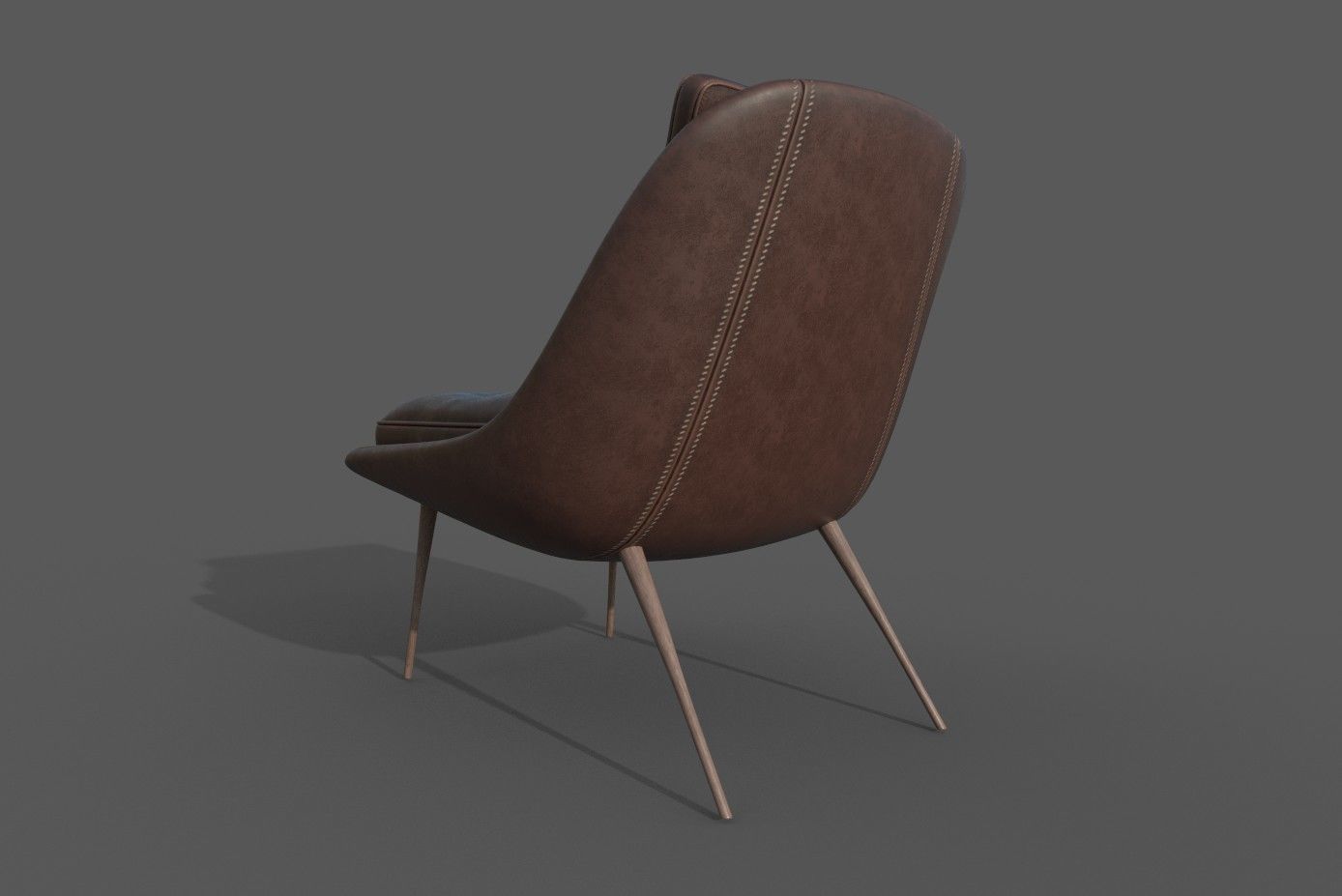 Chair-32 leather chair Low-poly 3D model_2