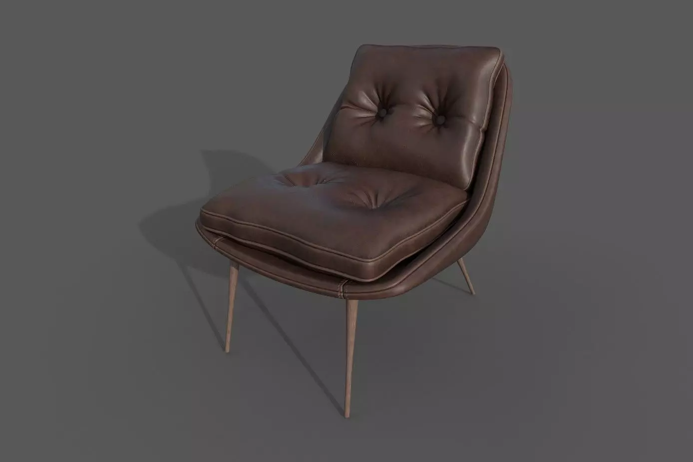 Chair-32 leather chair Low-poly 3D model_0