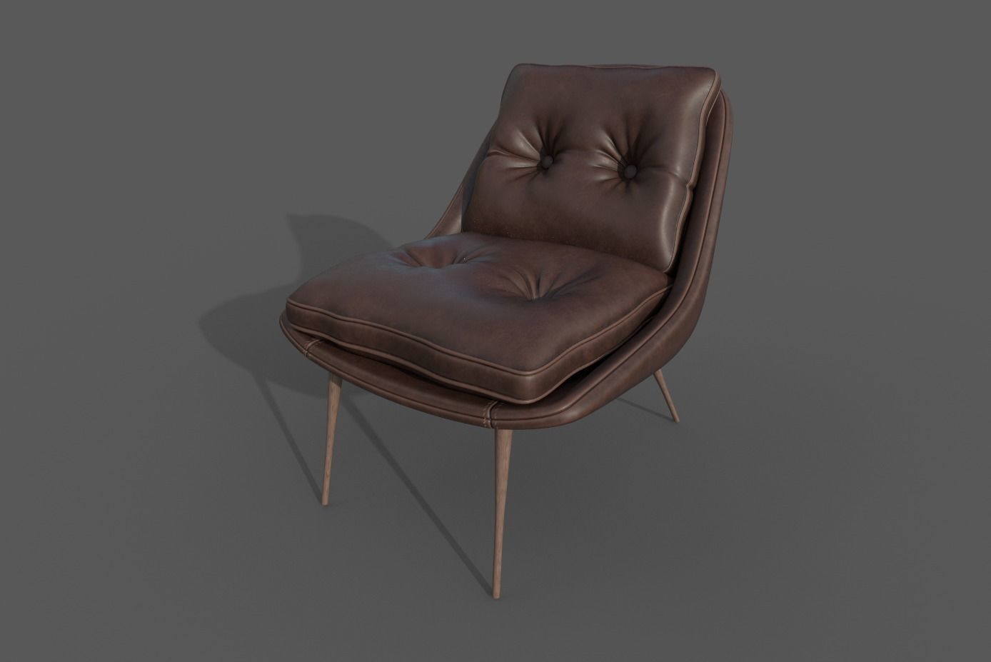 Chair-32 leather chair Low-poly 3D model_1