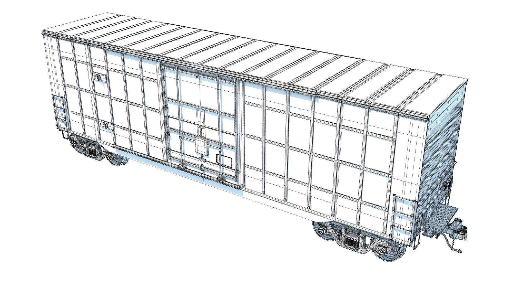 Boxcar Railroad Box Car 3D model_12