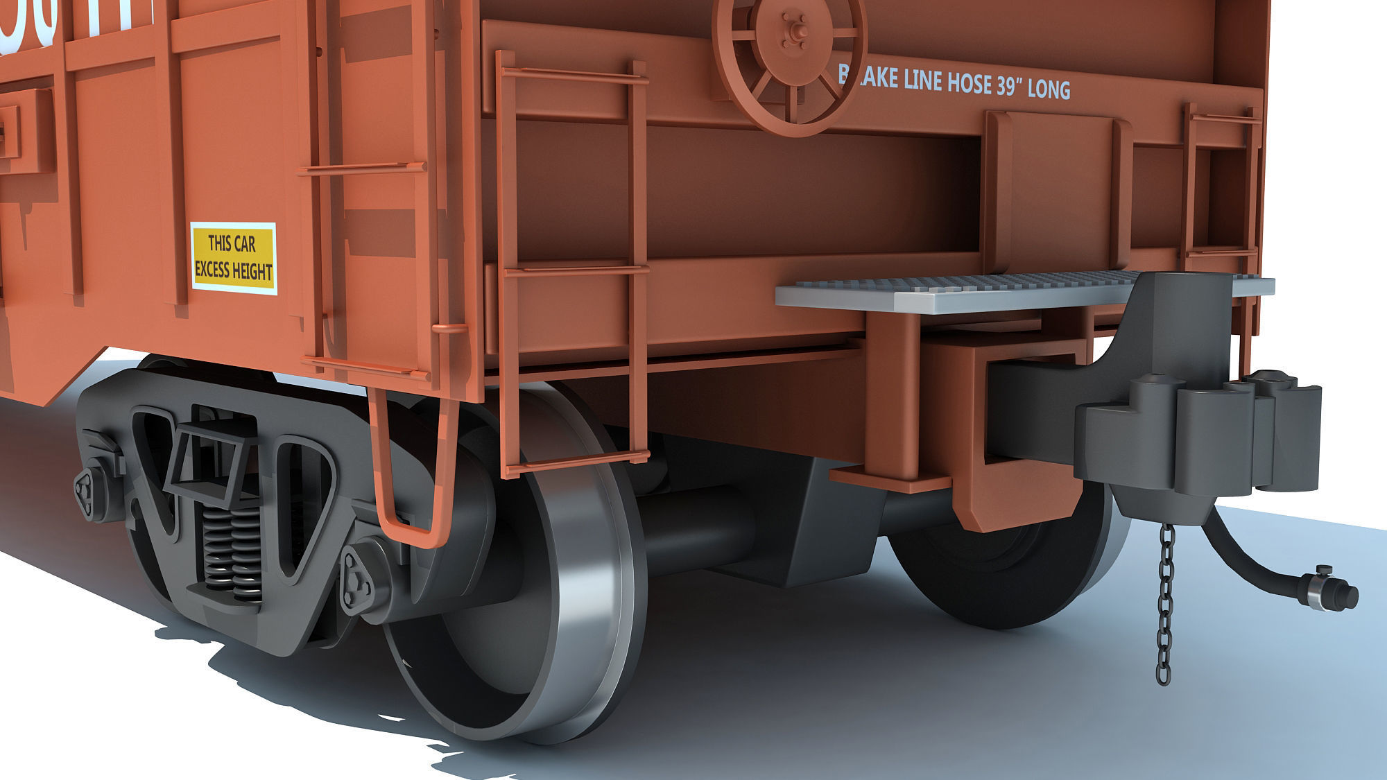 Boxcar Railroad Box Car 3D model_9