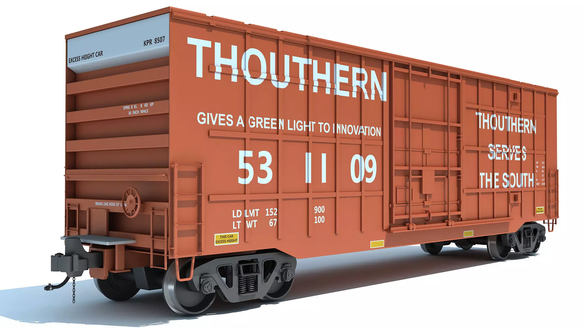 Boxcar Railroad Box Car 3D model_0