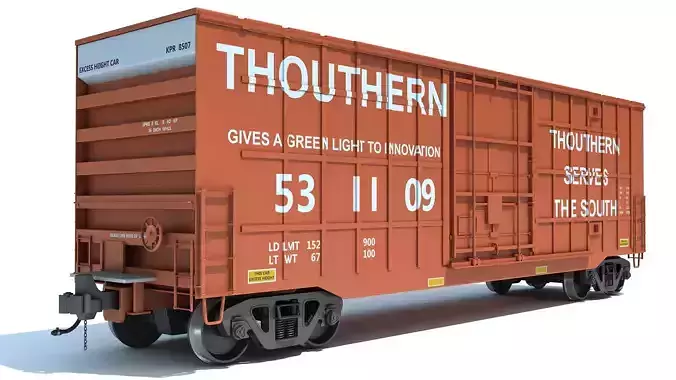 Boxcar Railroad Box Car 3D model