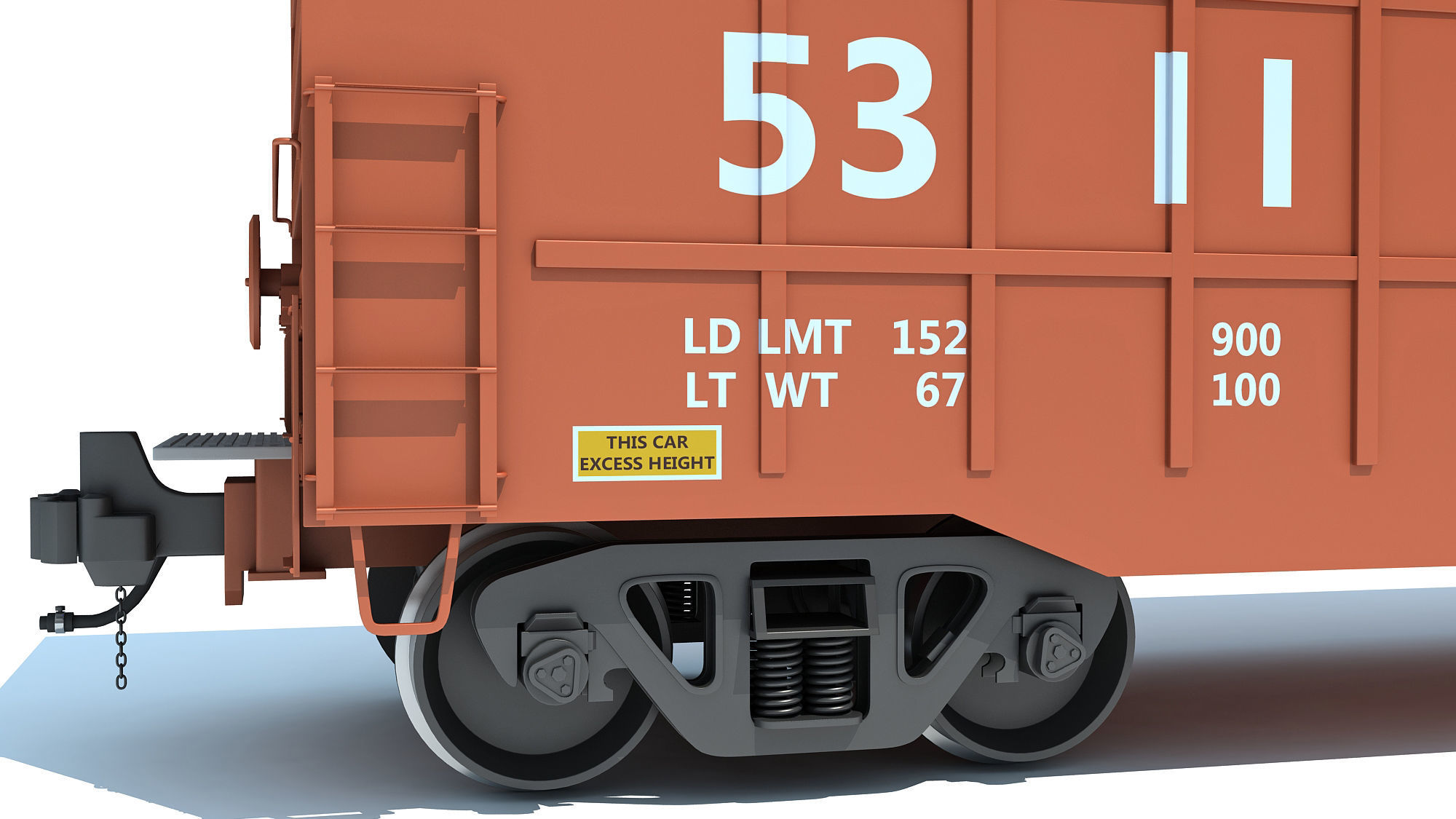 Boxcar Railroad Box Car 3D model_10