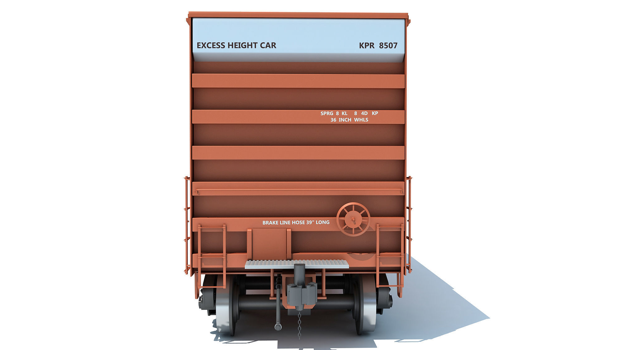 Boxcar Railroad Box Car 3D model_5