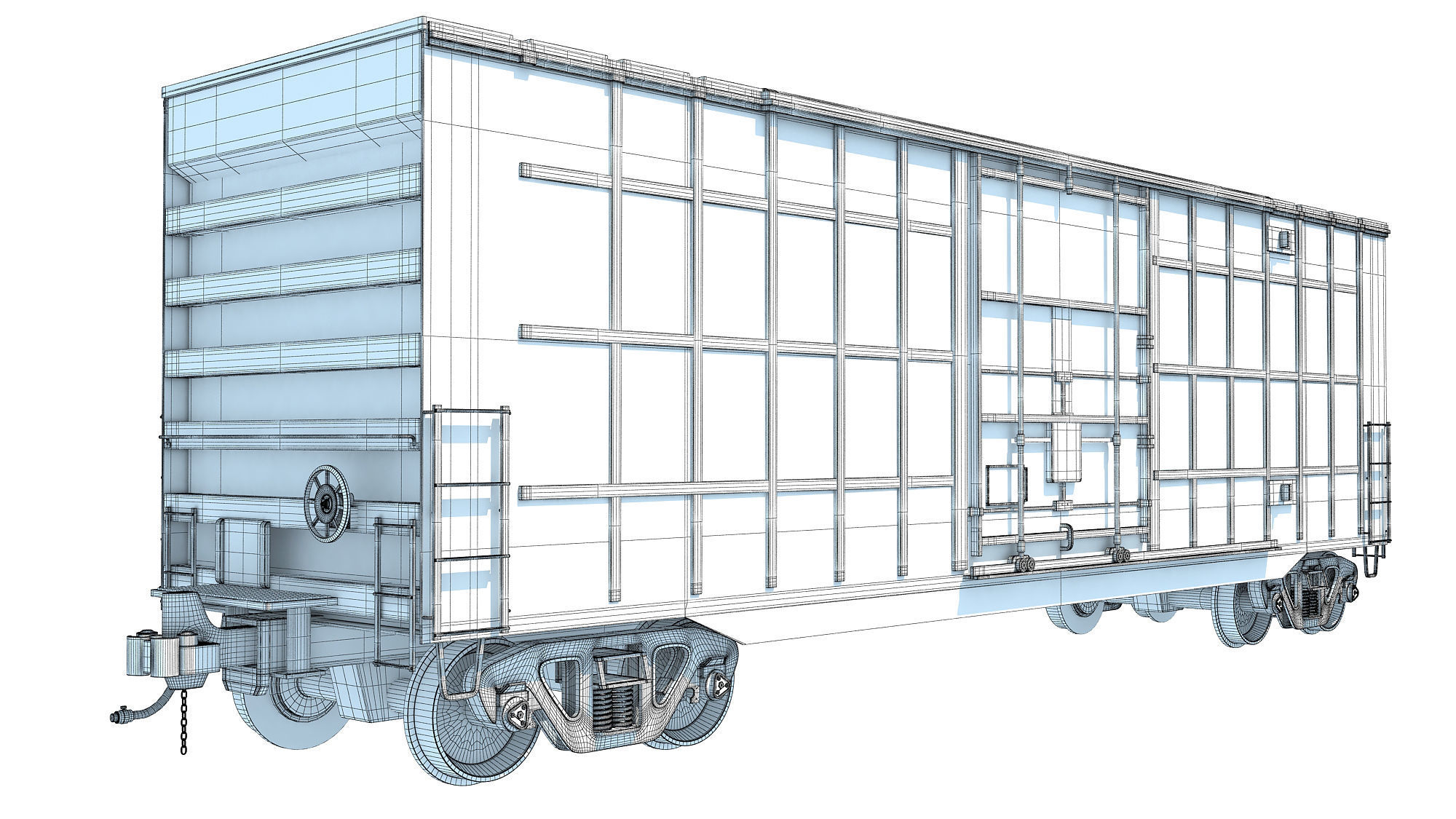 Boxcar Railroad Box Car 3D model_13