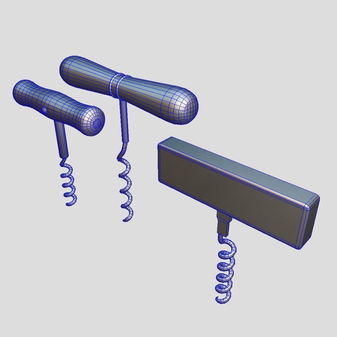 Corkscrew Pack Low-poly 3D model_5