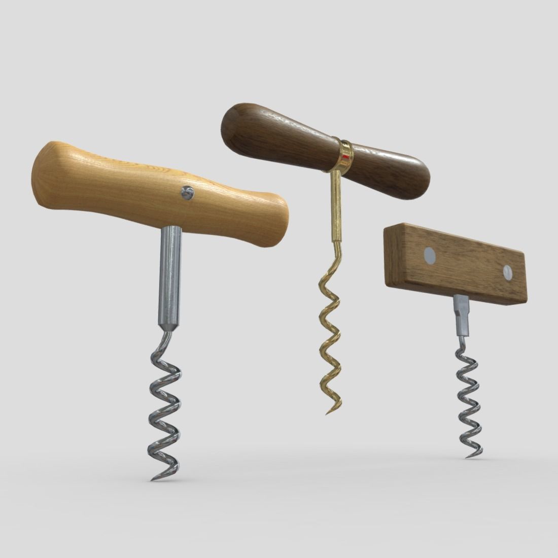 Corkscrew Pack Low-poly 3D model_10