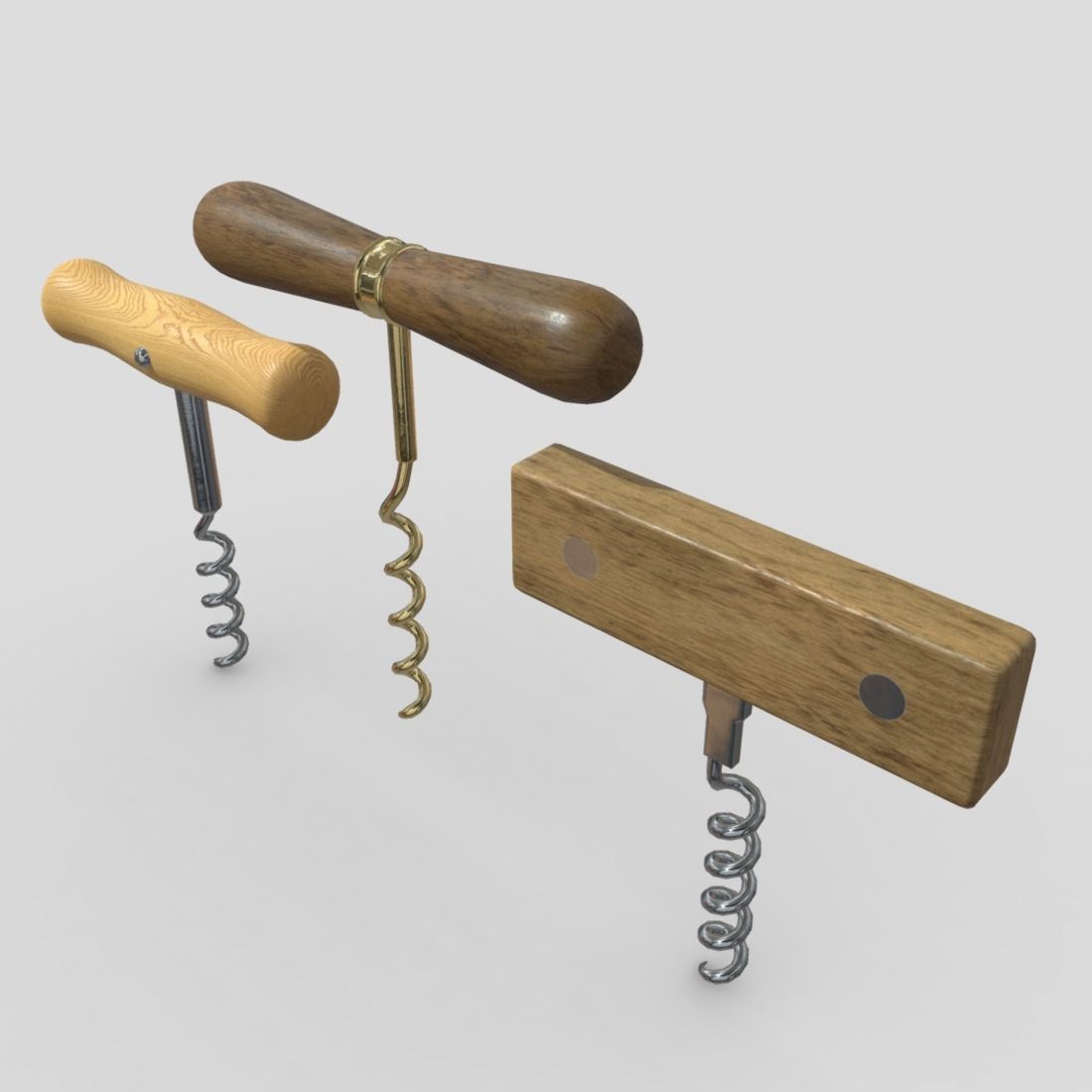 Corkscrew Pack Low-poly 3D model_4