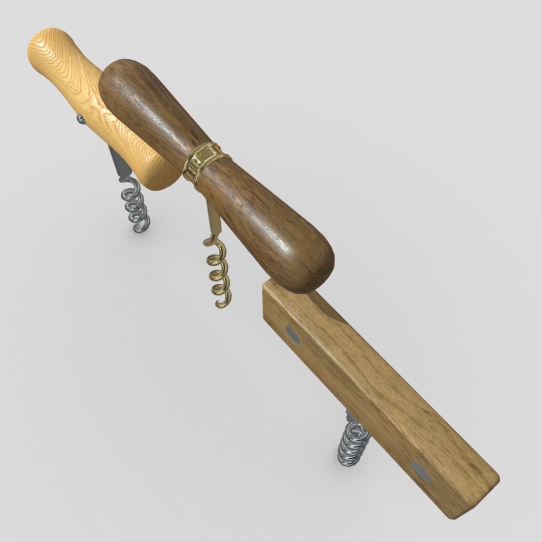 Corkscrew Pack Low-poly 3D model_6