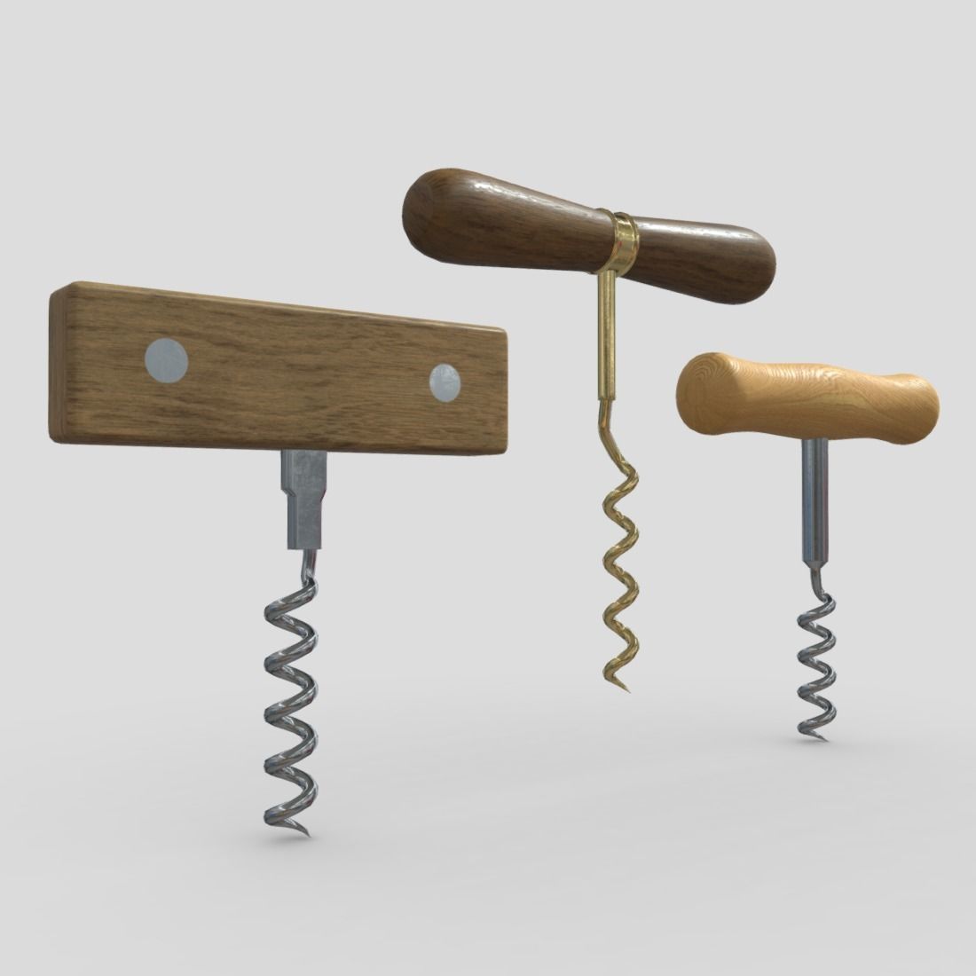 Corkscrew Pack Low-poly 3D model_8