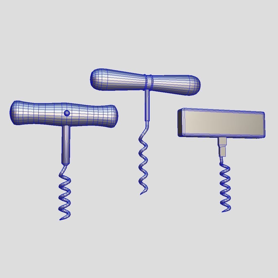 Corkscrew Pack Low-poly 3D model_1