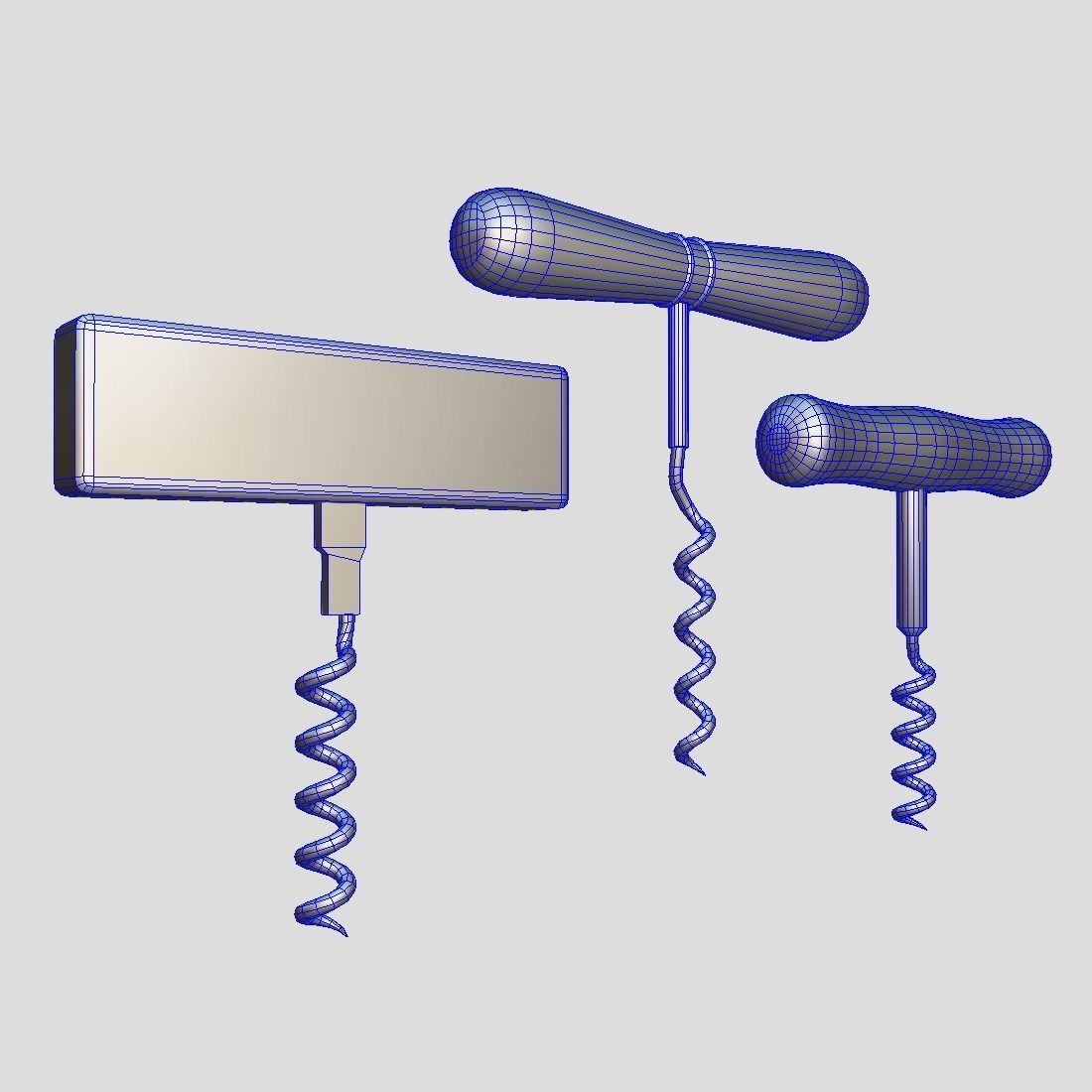 Corkscrew Pack Low-poly 3D model_9