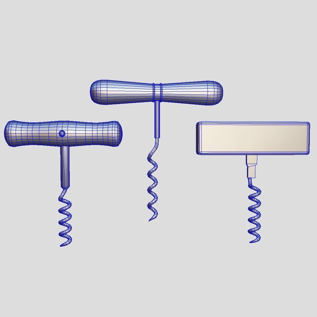 Corkscrew Pack Low-poly 3D model_3