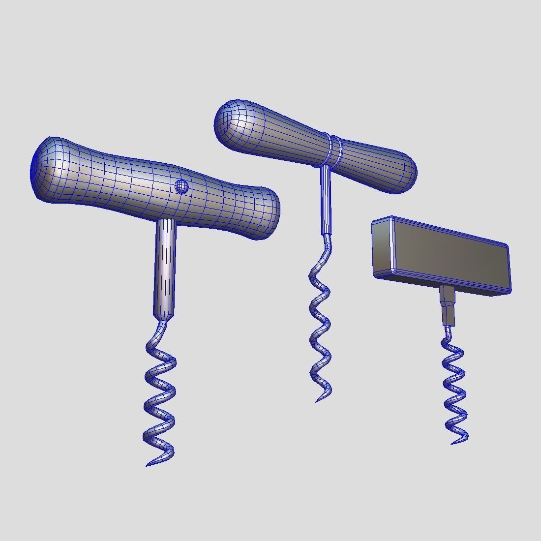 Corkscrew Pack Low-poly 3D model_11