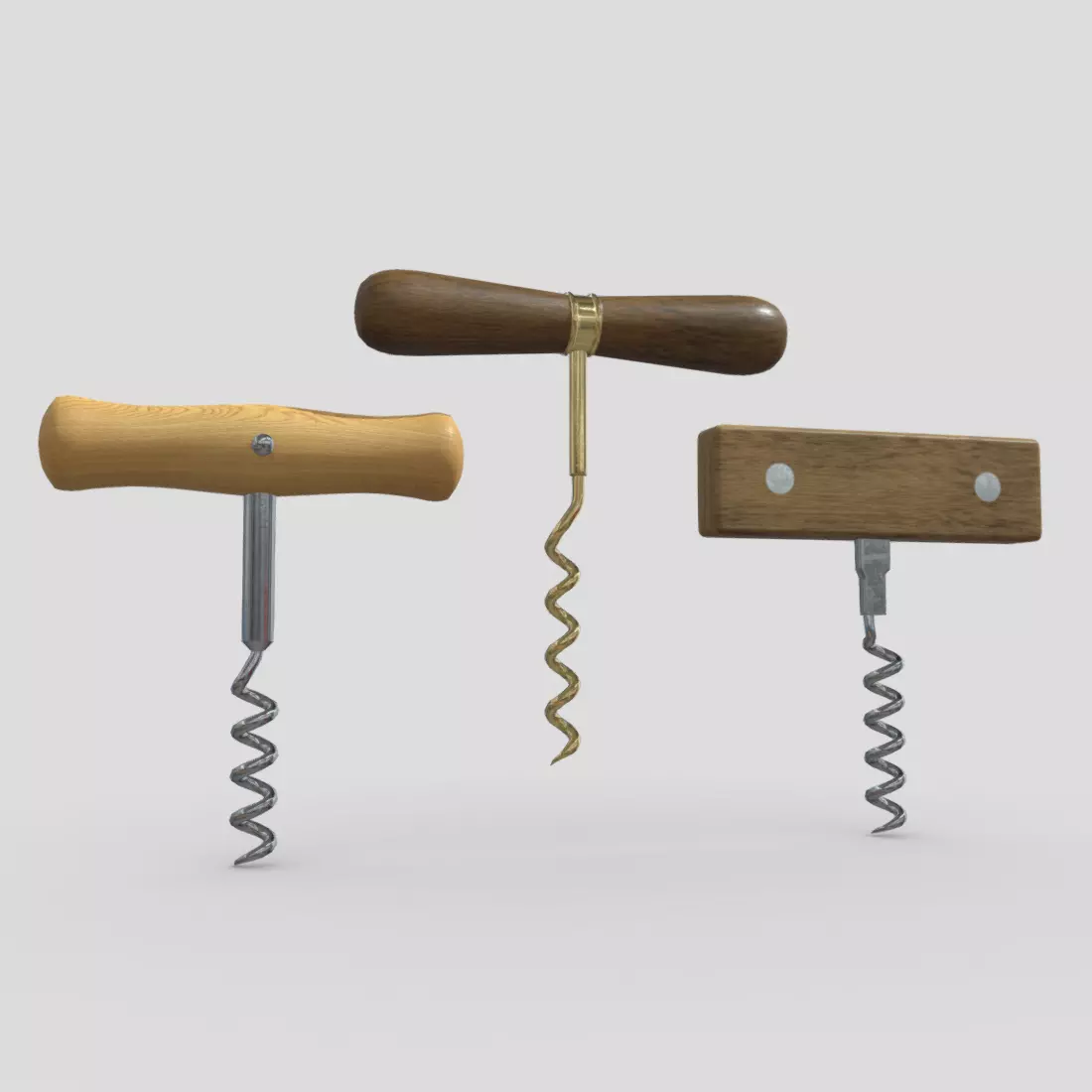 Corkscrew Pack Low-poly 3D model_0