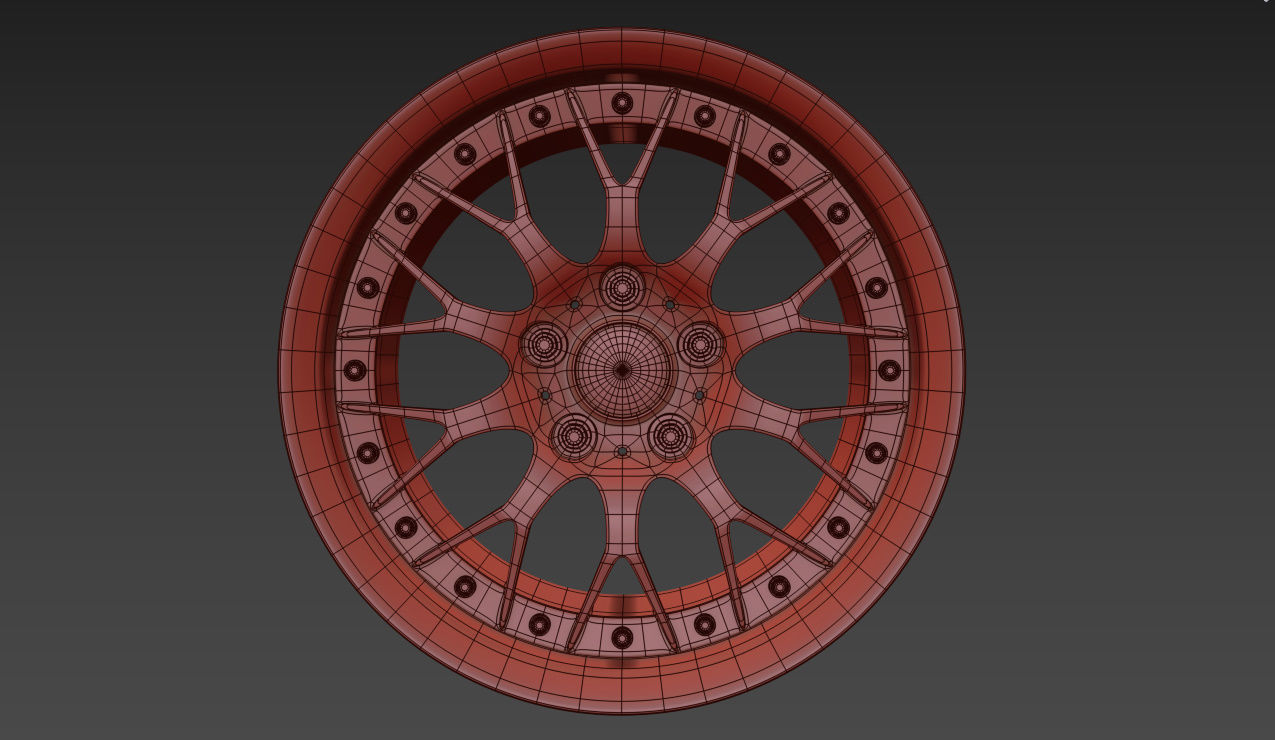 BBS 42 Style Wheels 3D model_19