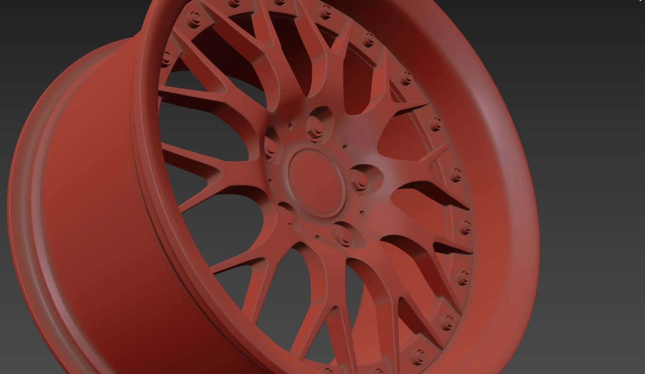 BBS 42 Style Wheels 3D model_15