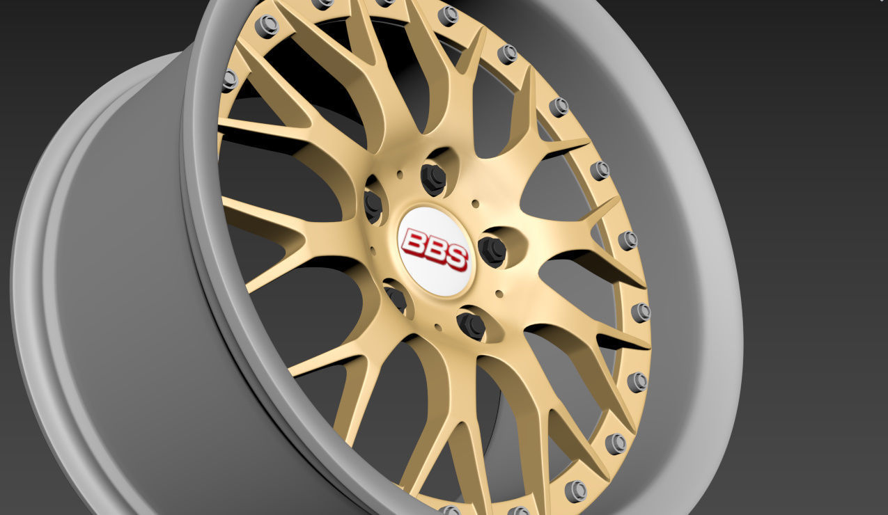 BBS 42 Style Wheels 3D model_14