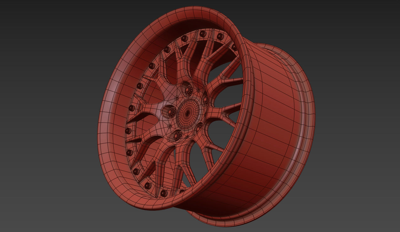 BBS 42 Style Wheels 3D model_13