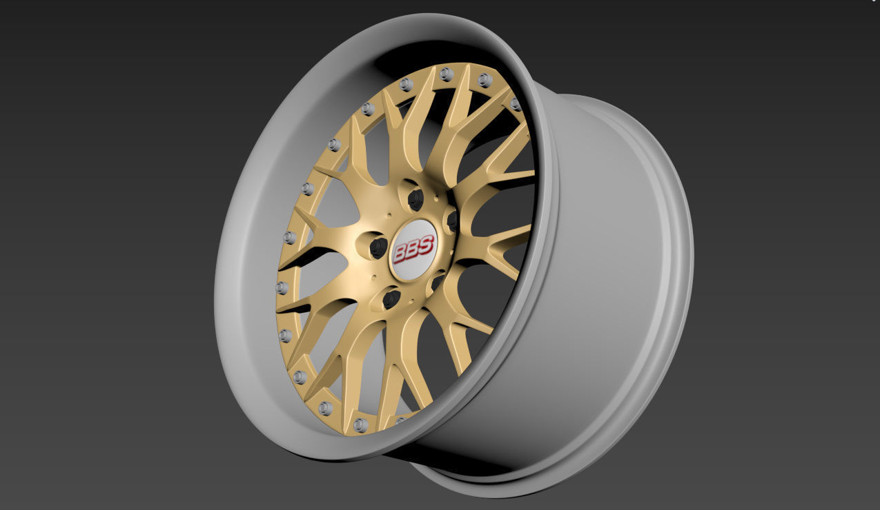 BBS 42 Style Wheels 3D model_11