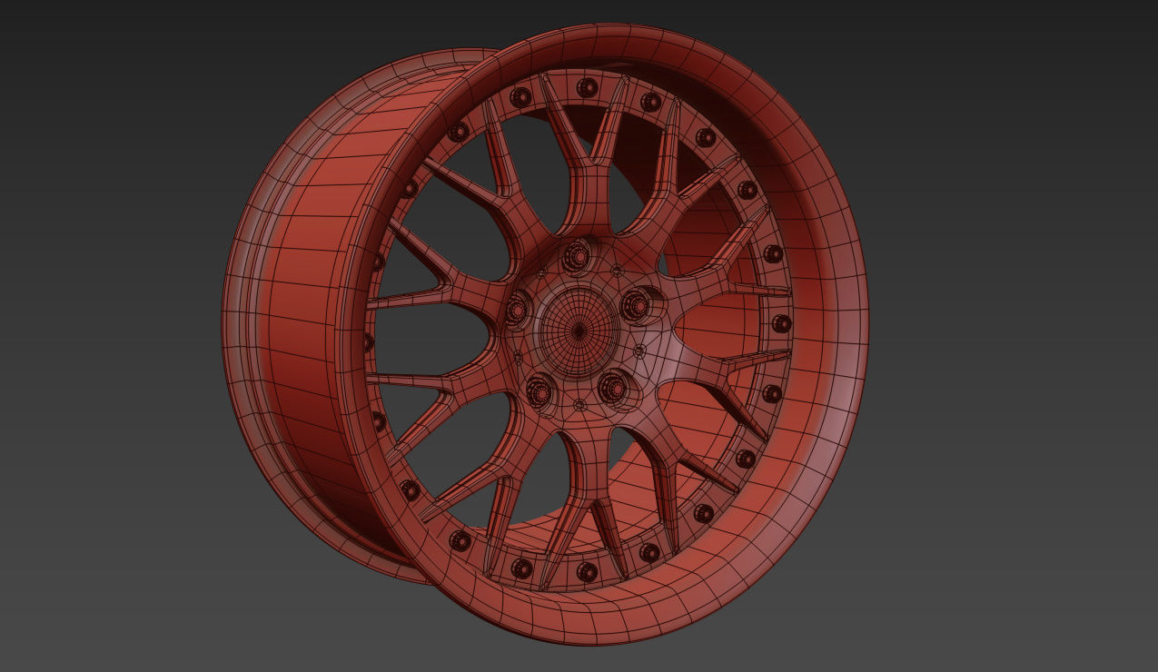 BBS 42 Style Wheels 3D model_7