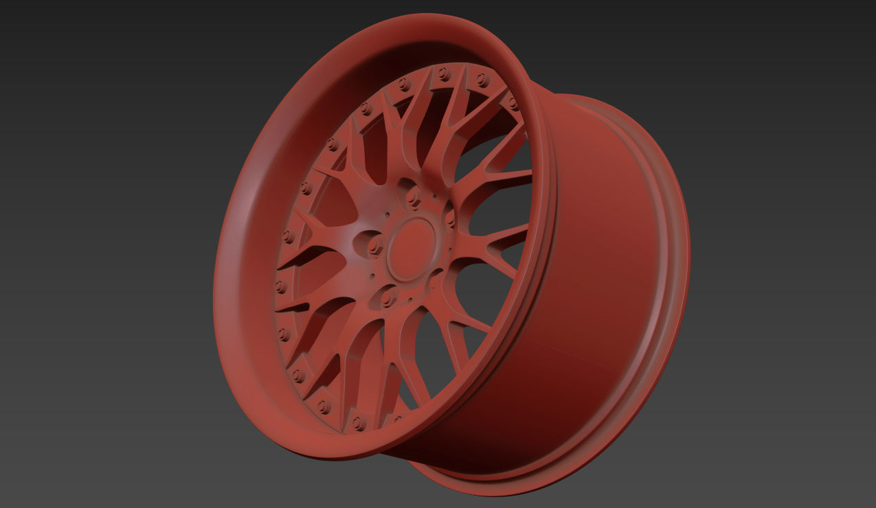 BBS 42 Style Wheels 3D model_12