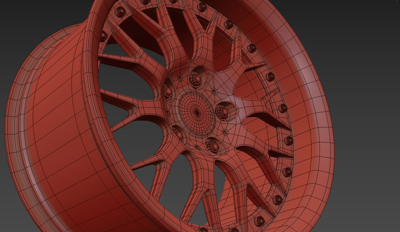 BBS 42 Style Wheels 3D model_16