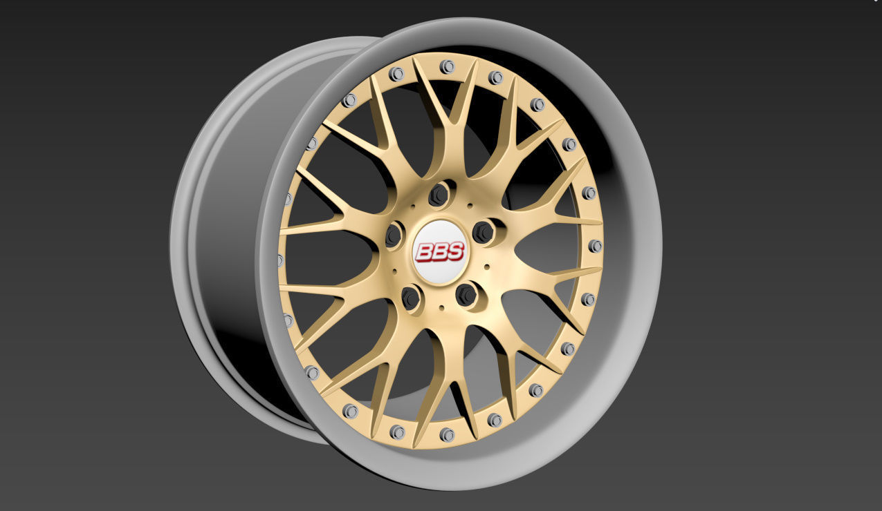 BBS 42 Style Wheels 3D model_5