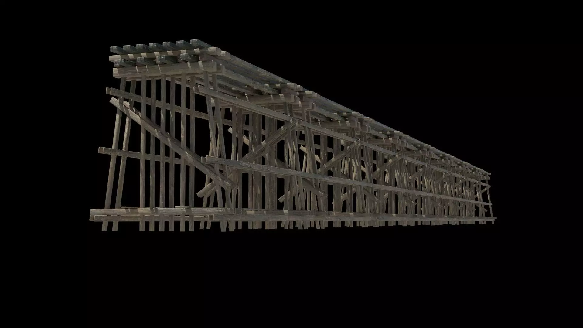 Wood Trestle 2 Lod Low-poly 3D model