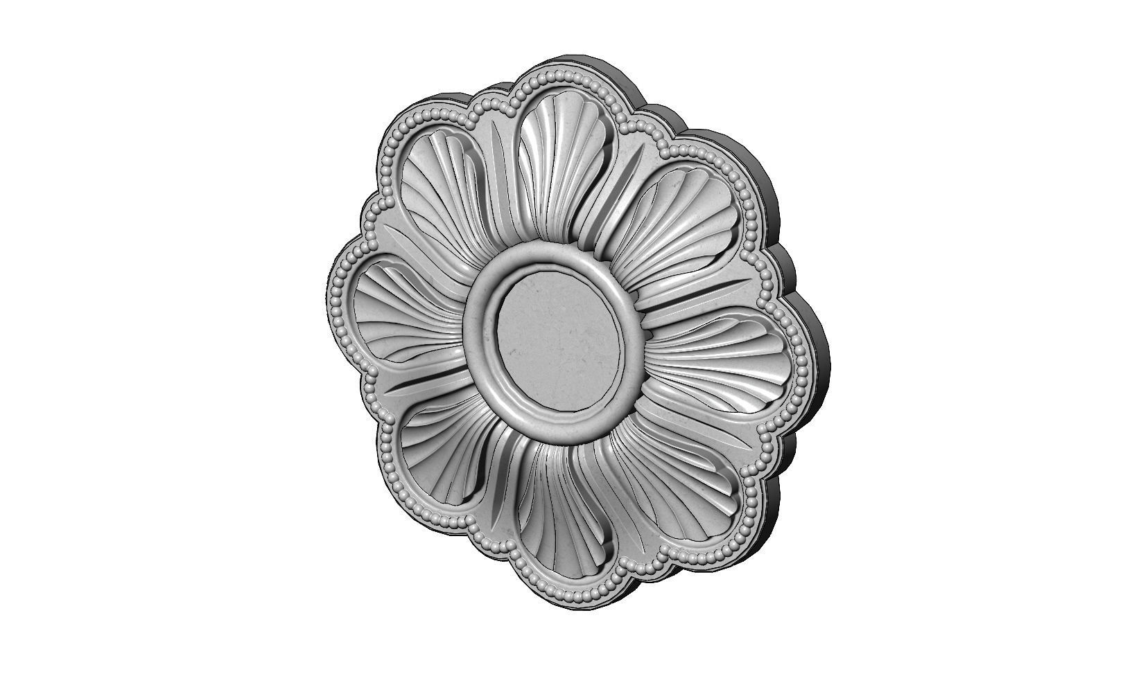 Rosette plaster molding N04 3D print model_3