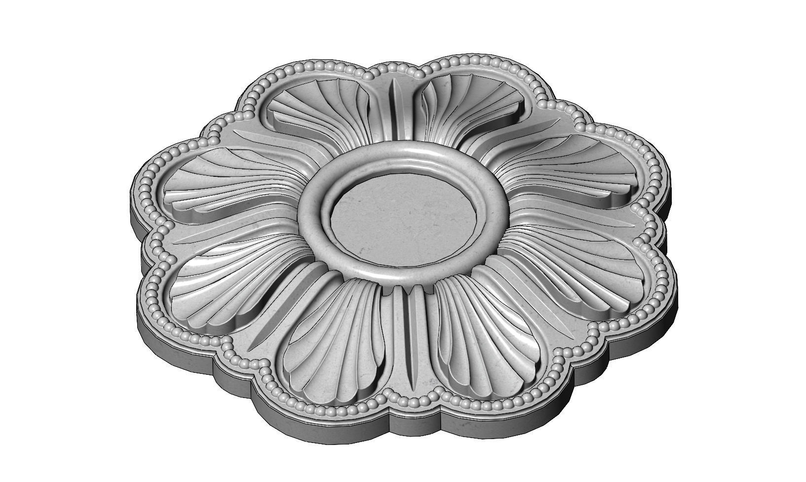 Rosette plaster molding N04 3D print model_7