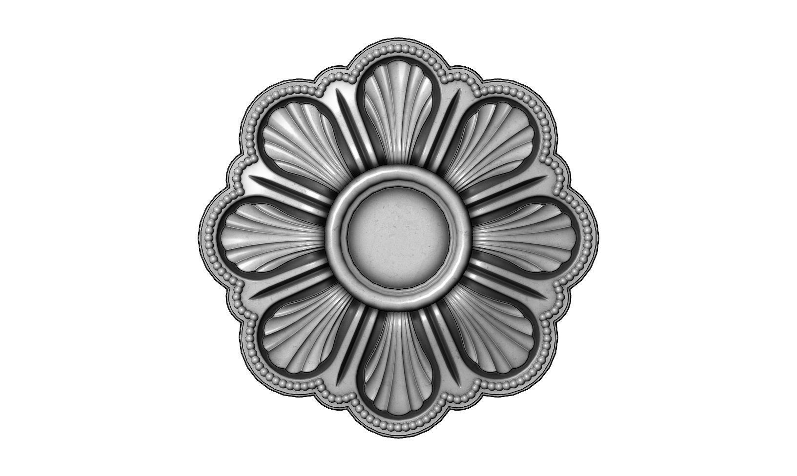 Rosette plaster molding N04 3D print model_1