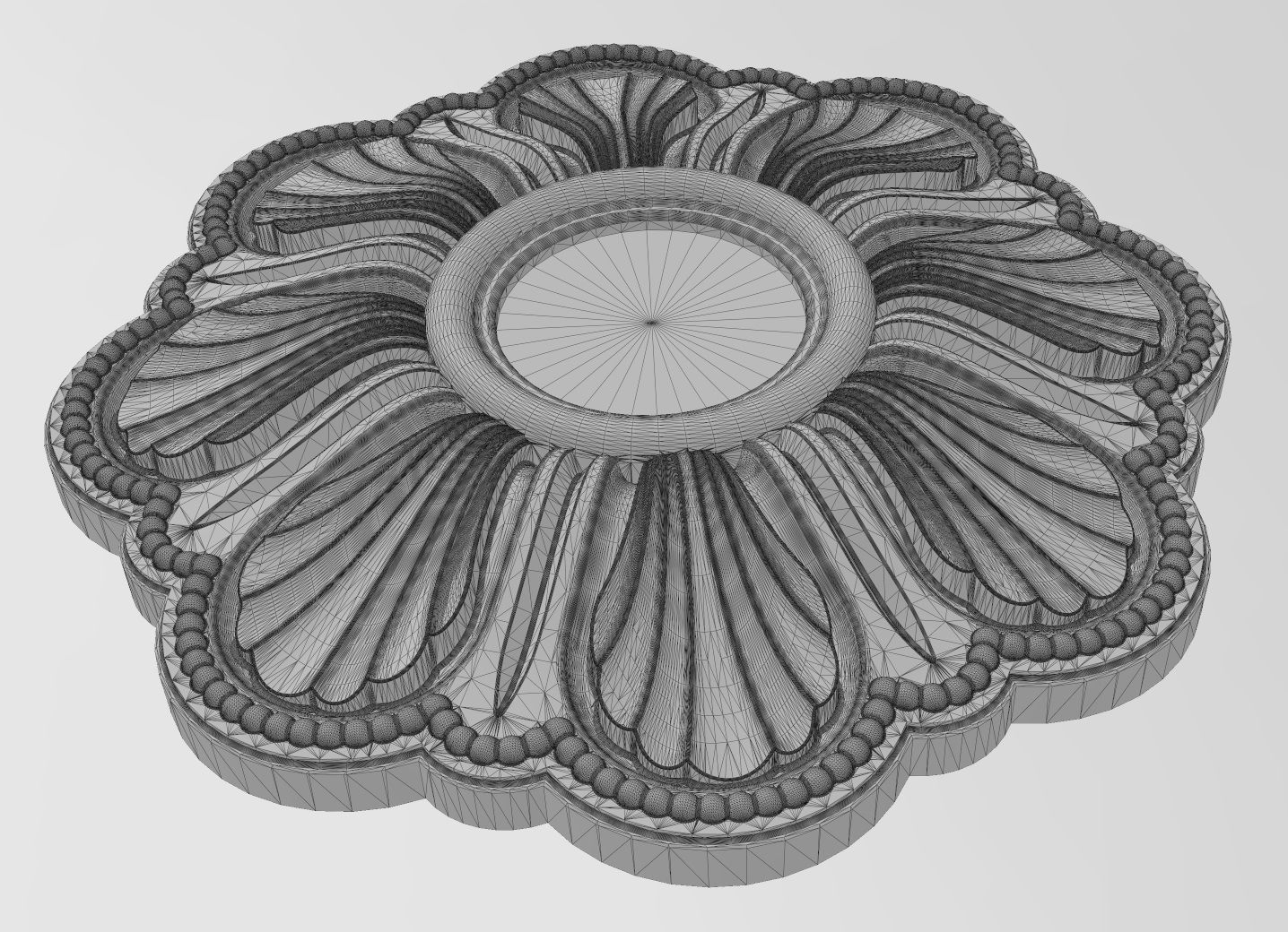 Rosette plaster molding N04 3D print model_14