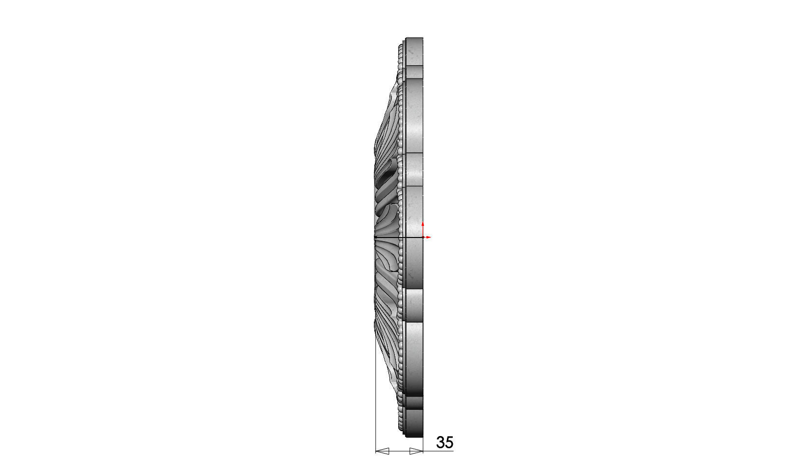 Rosette plaster molding N04 3D print model_11