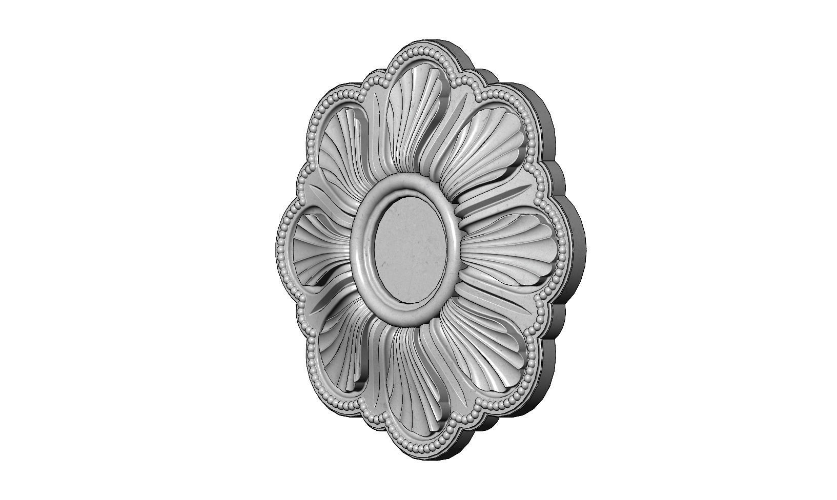 Rosette plaster molding N04 3D print model_4