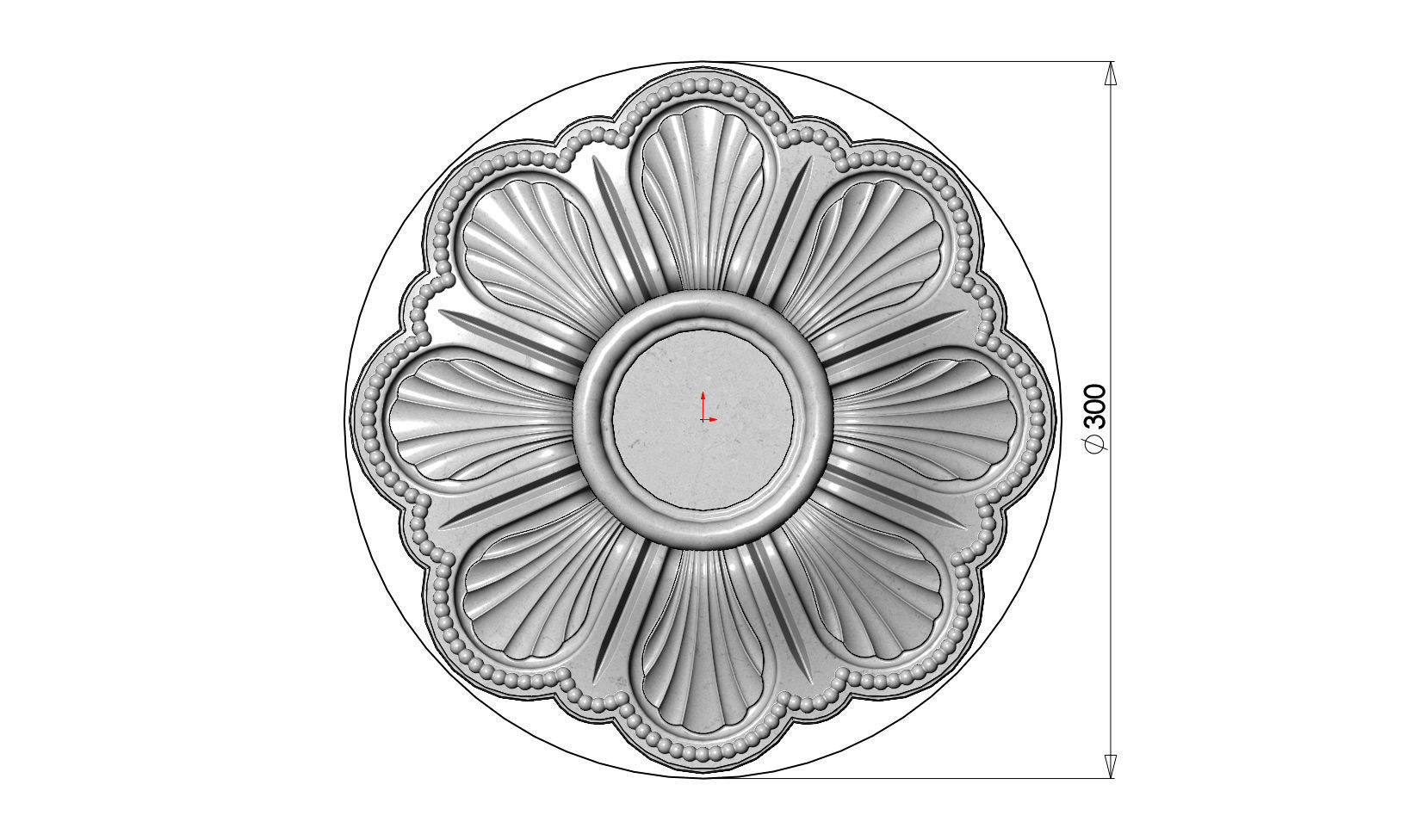 Rosette plaster molding N04 3D print model_10