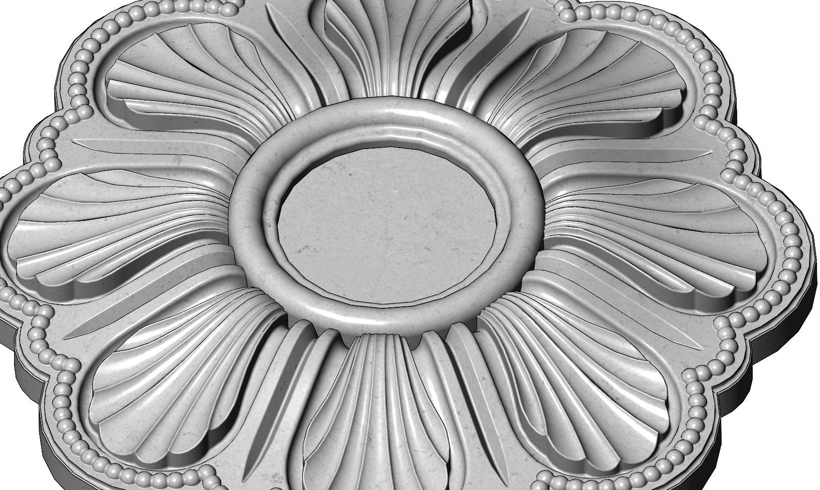 Rosette plaster molding N04 3D print model_9