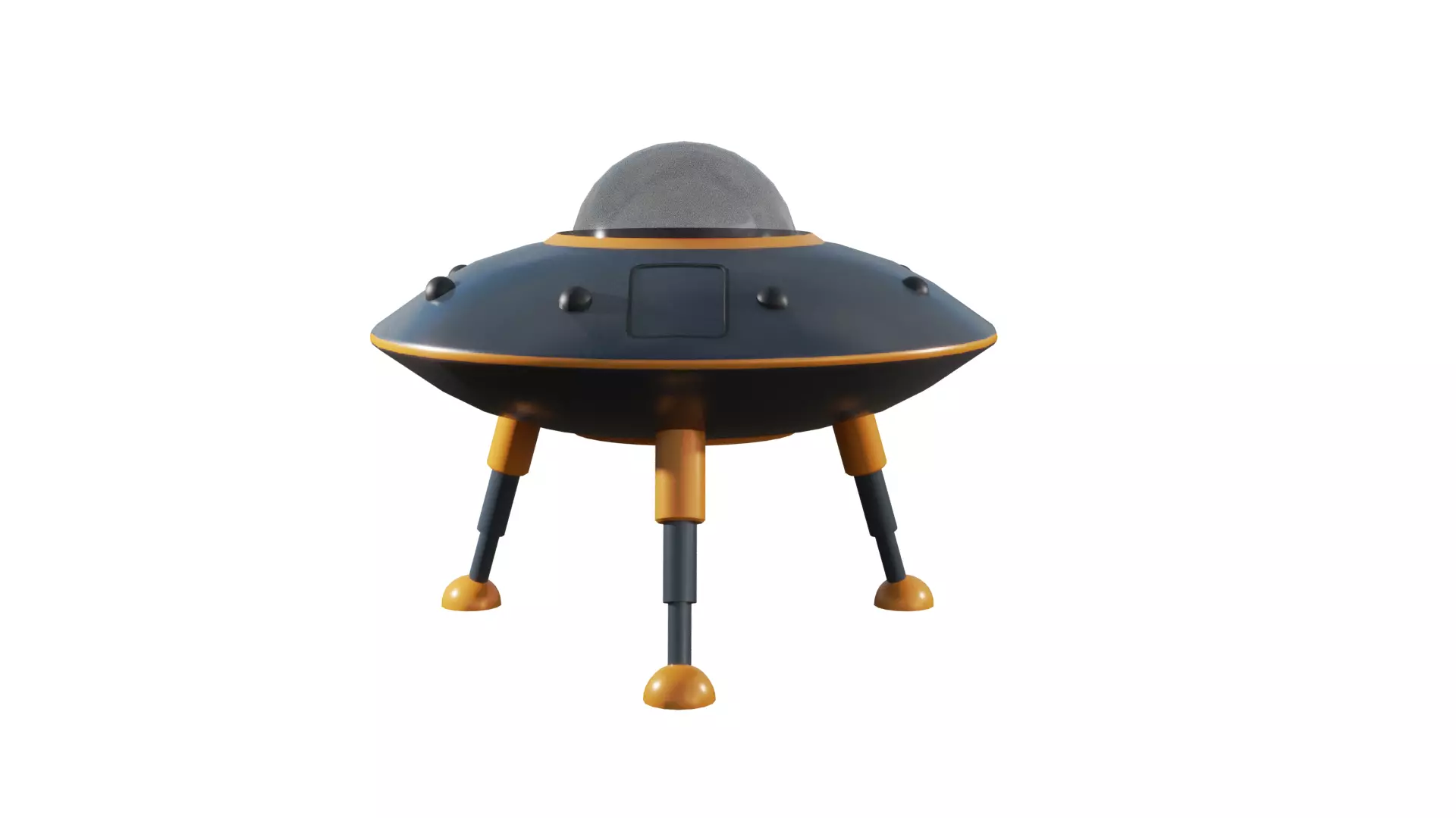 Lowpoly PBR Game-Ready UFO Spaceship Low-poly 3D model