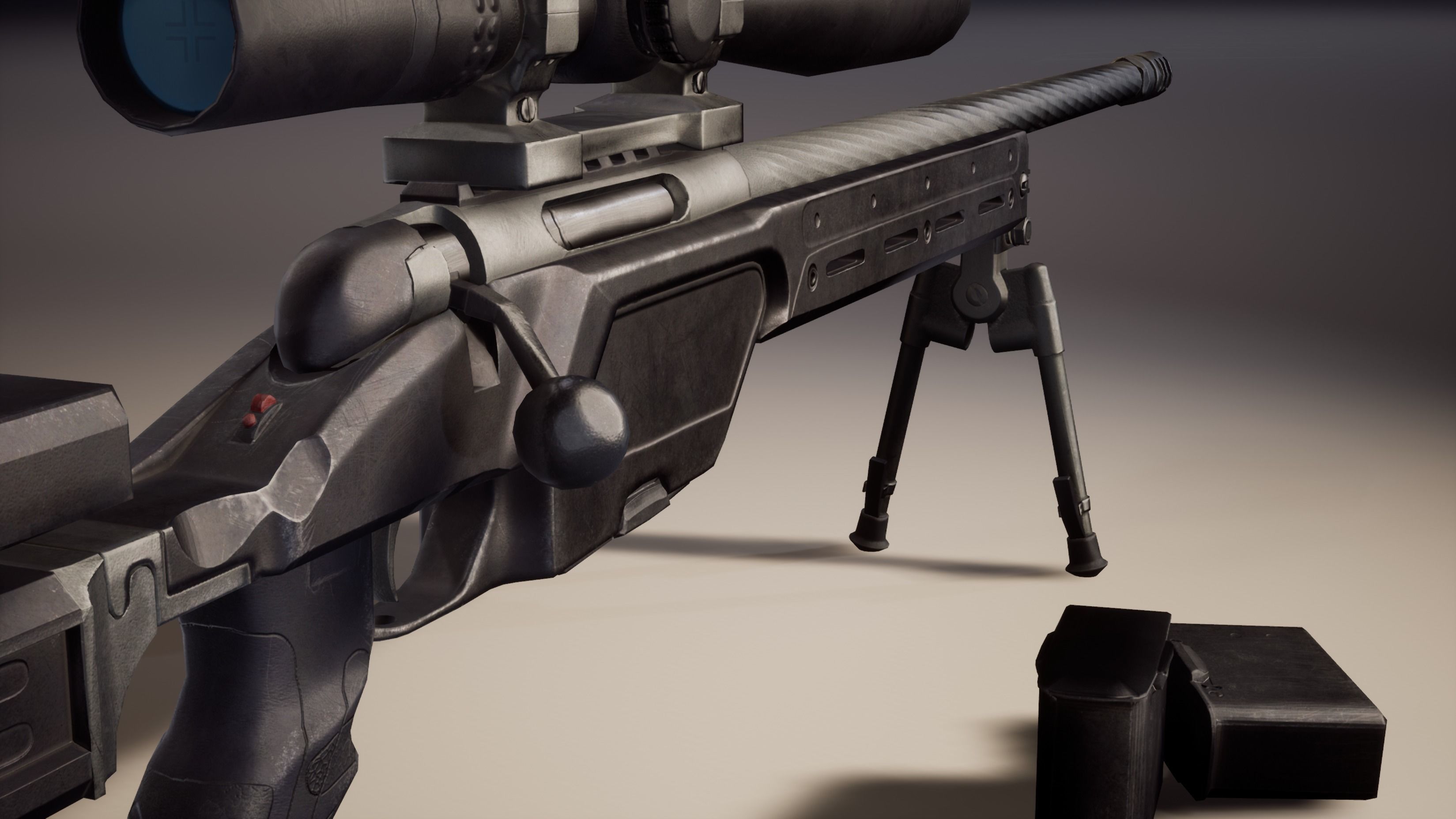 Sniper Rifle Steyr SSG008 Low-poly 3D model_4