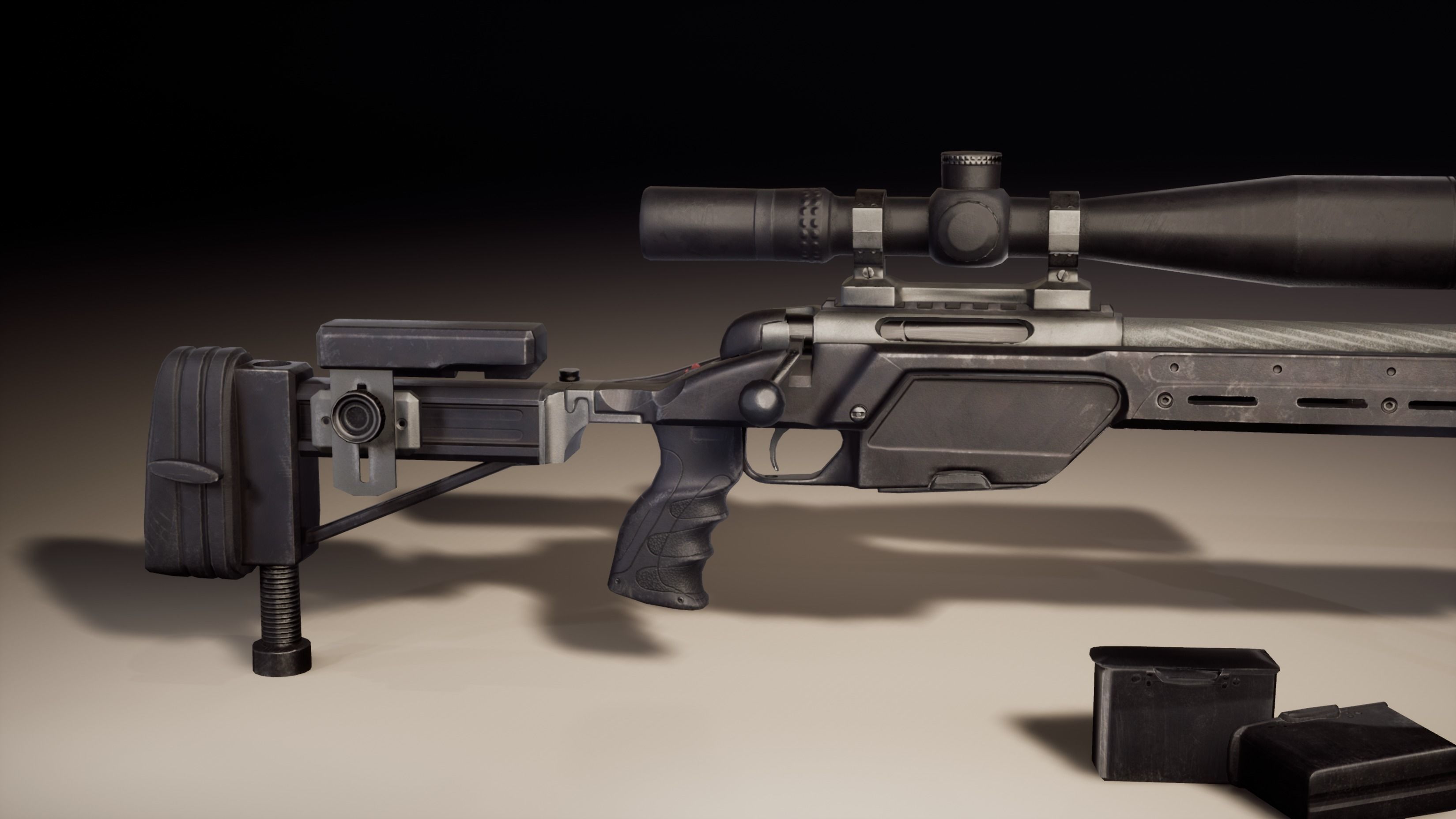 Sniper Rifle Steyr SSG008 Low-poly 3D model_6