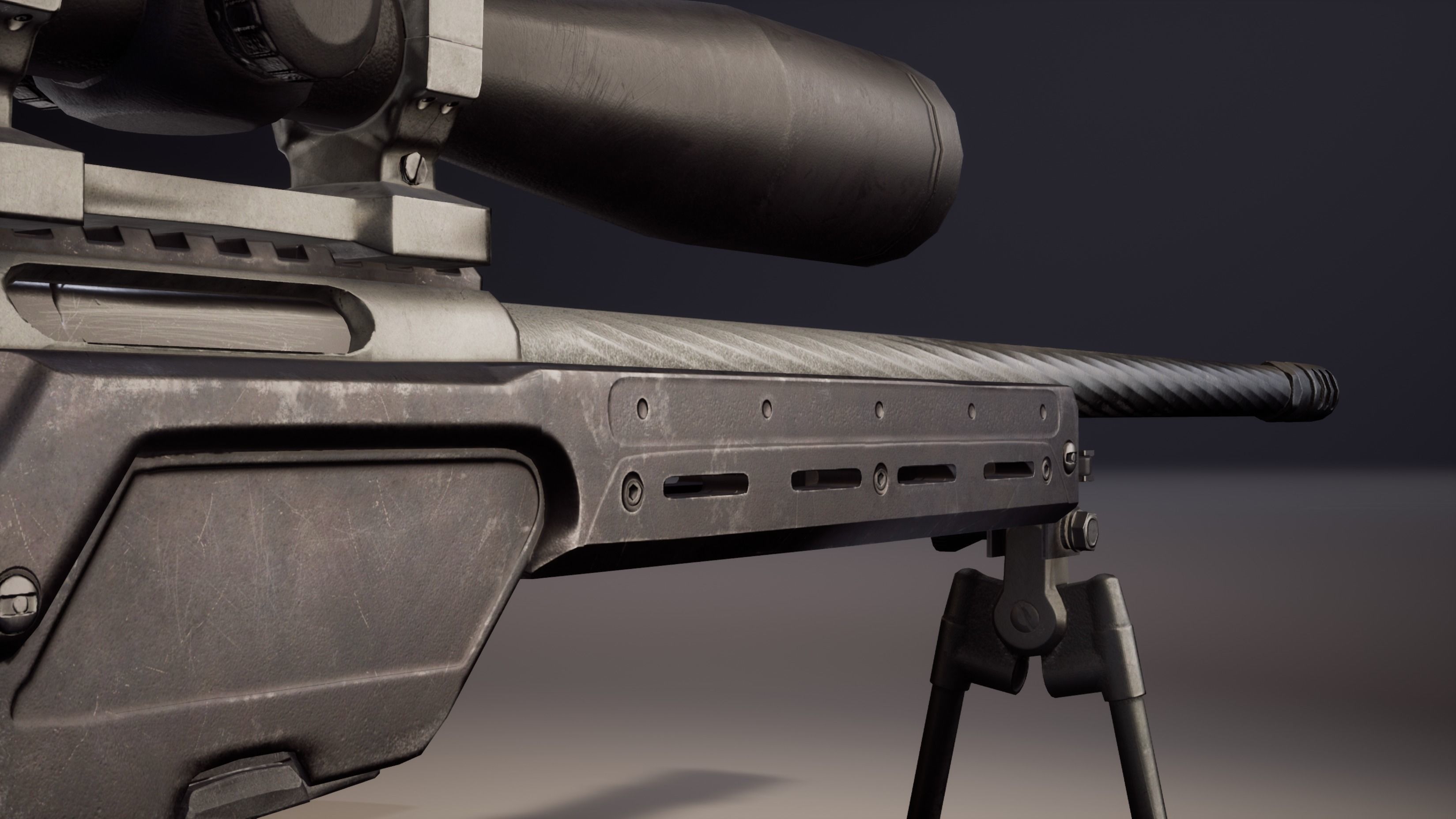 Sniper Rifle Steyr SSG008 Low-poly 3D model_2
