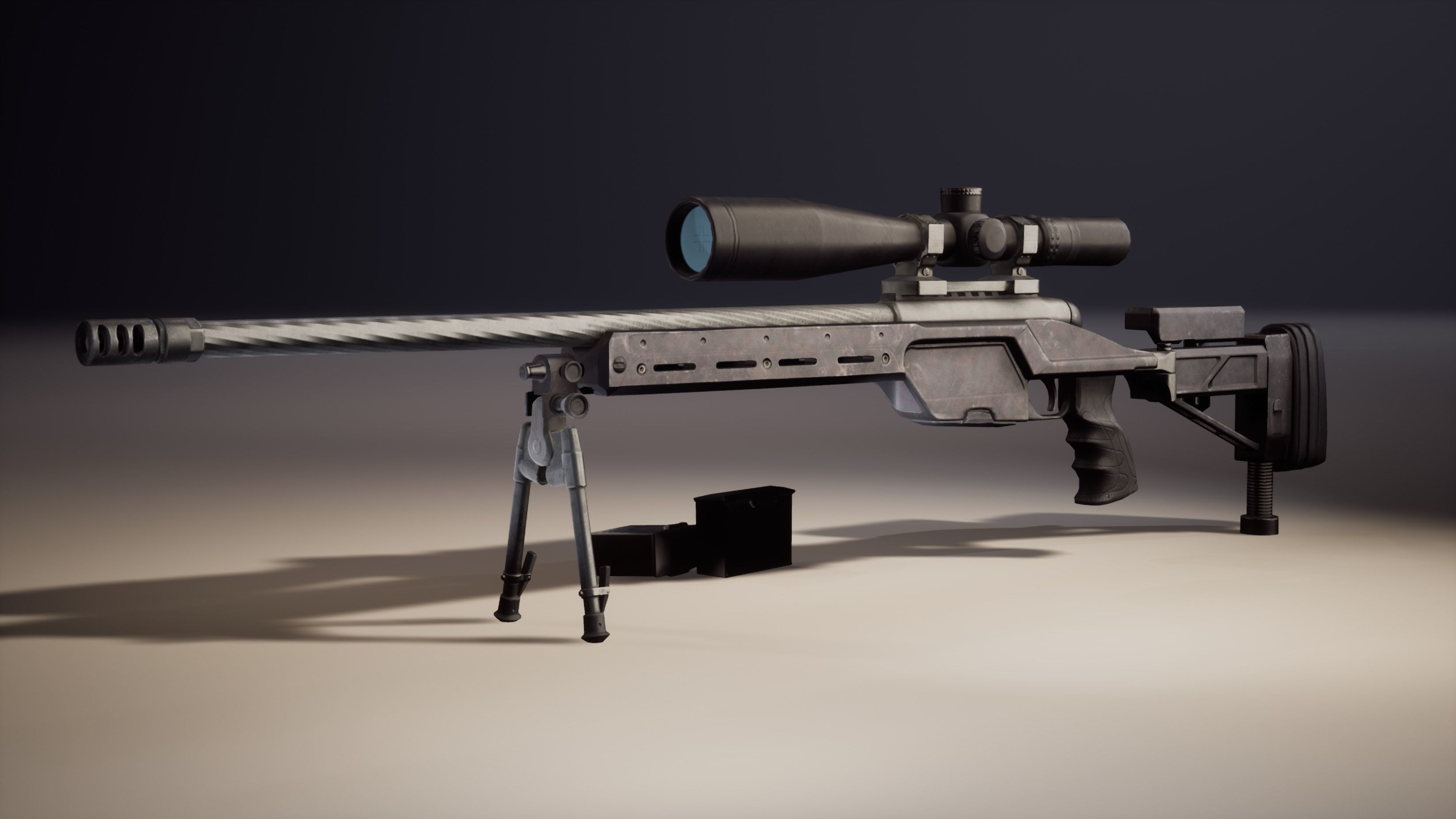 Sniper Rifle Steyr SSG008 Low-poly 3D model_5