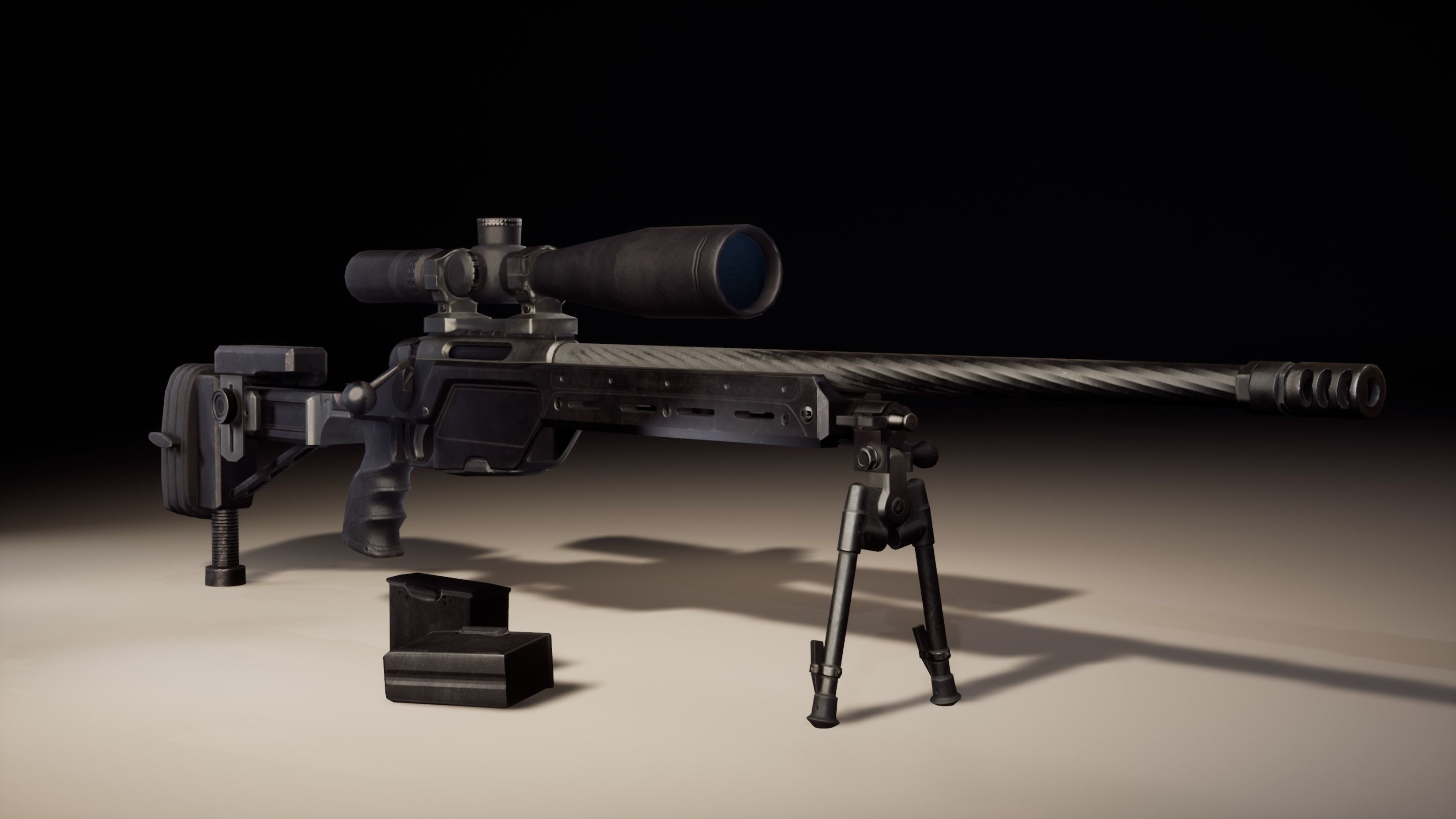Sniper Rifle Steyr SSG008 Low-poly 3D model_3
