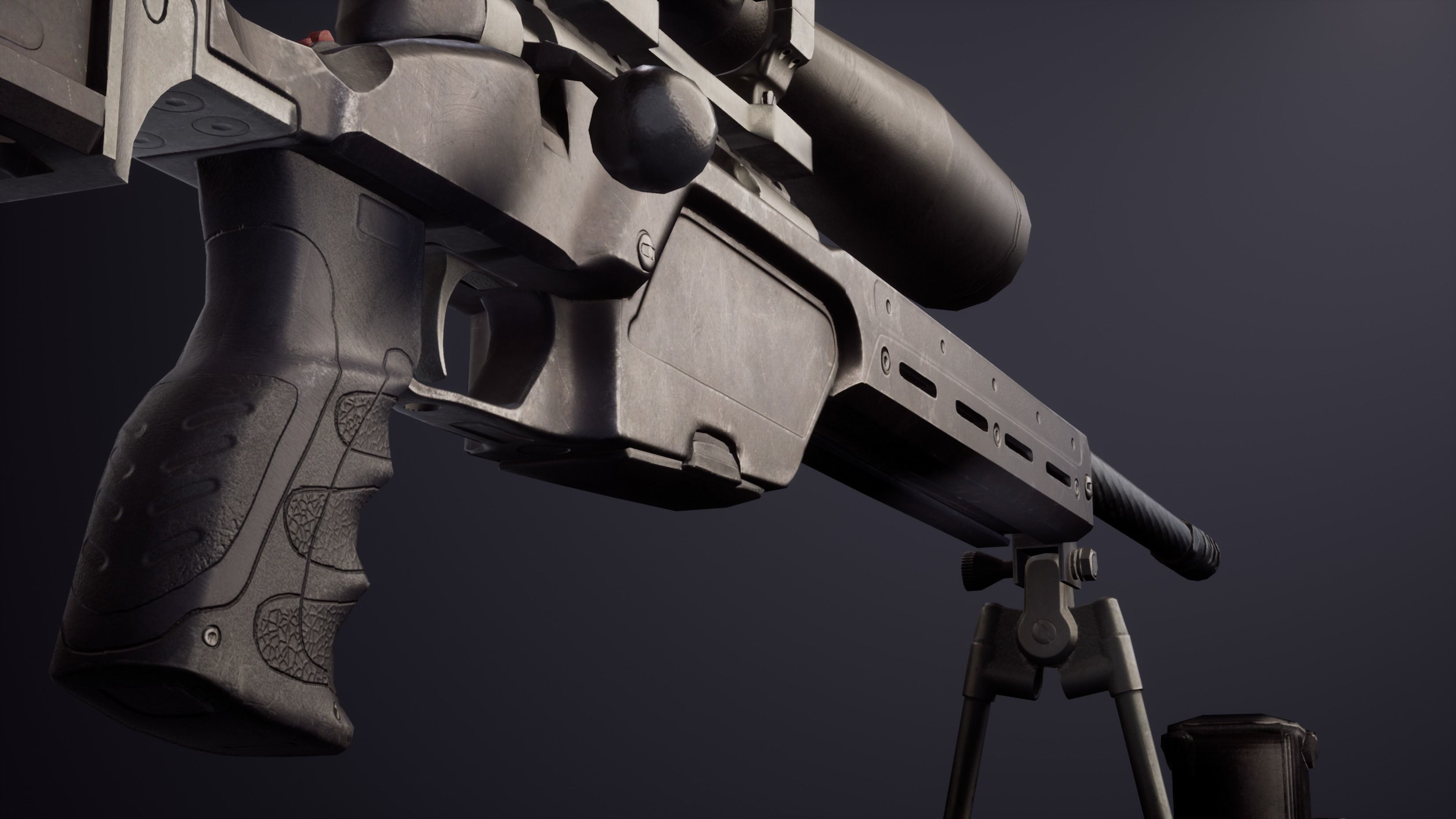 Sniper Rifle Steyr SSG008 Low-poly 3D model_7