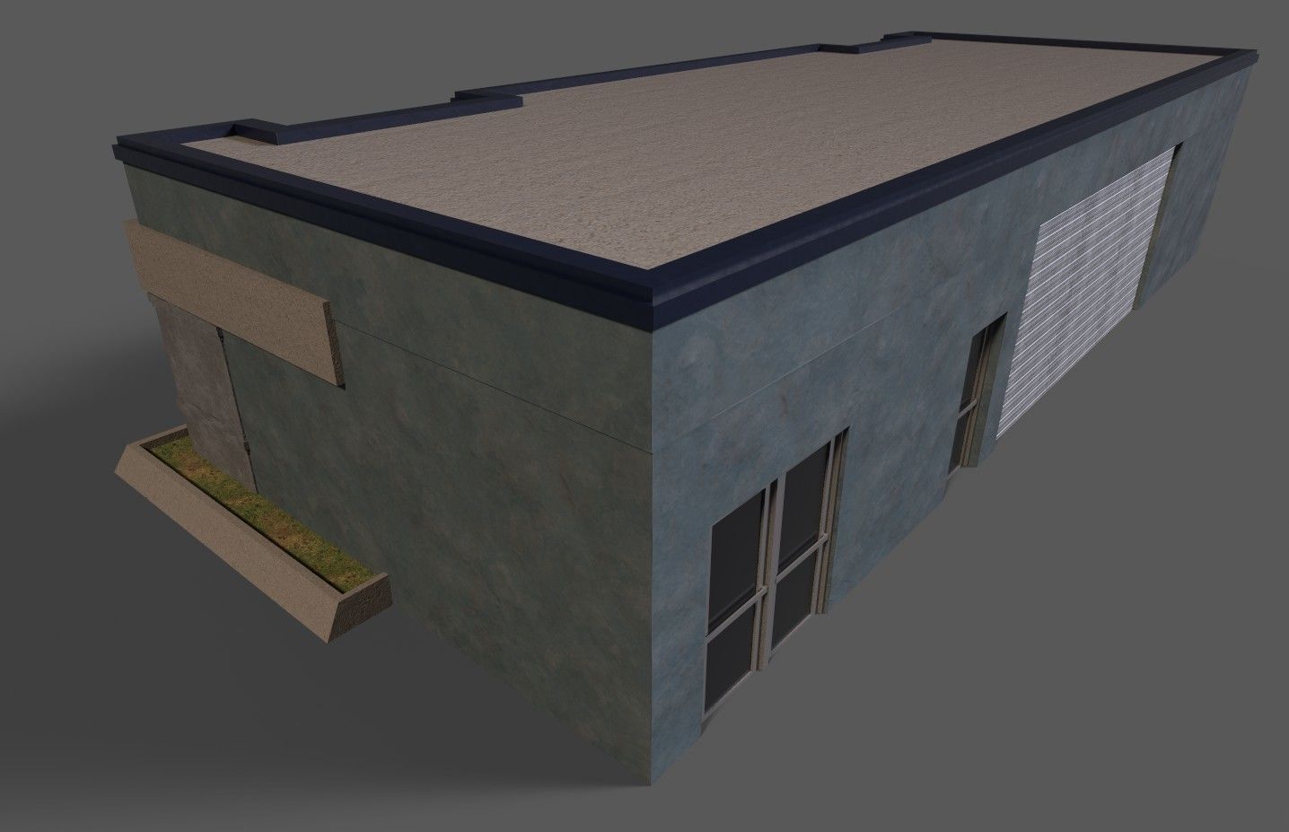 full building 1 Free low-poly 3D model_2