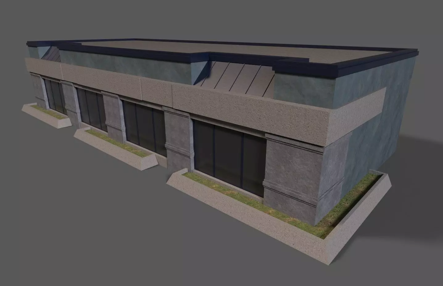 full building 1 Free low-poly 3D model_0