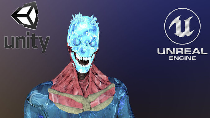 Iceman character with eyes Low-poly 3D model