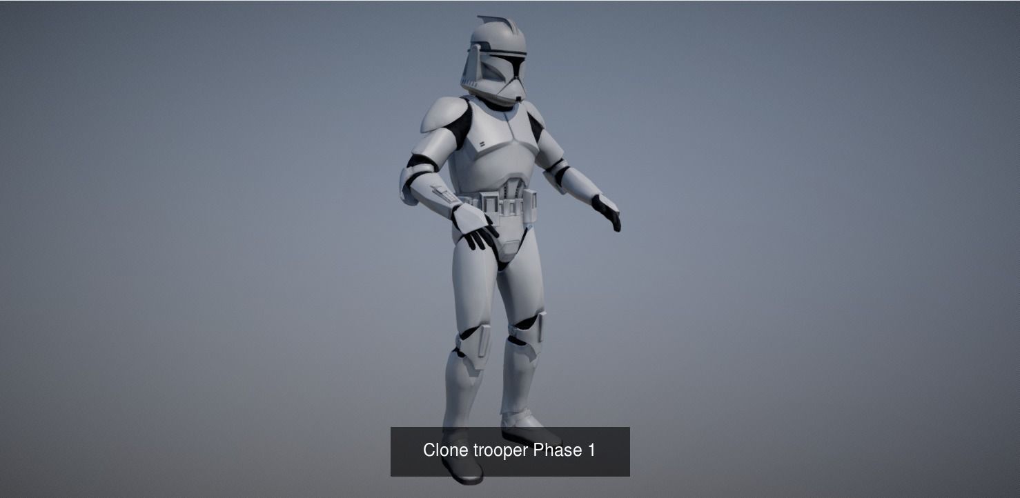 Clone trooper Phase 1 skin pack 3D Model Collection_3